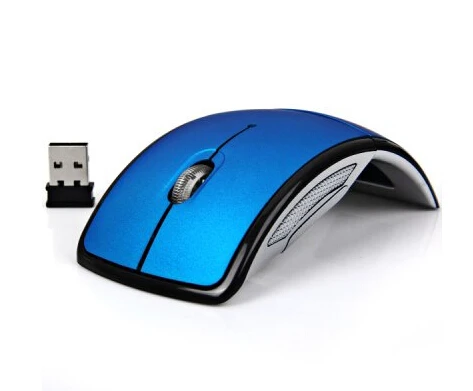 

Foldable Ergonomic 2.4Ghz Wireless Optimal Mouse with Embedded Receivers Blue