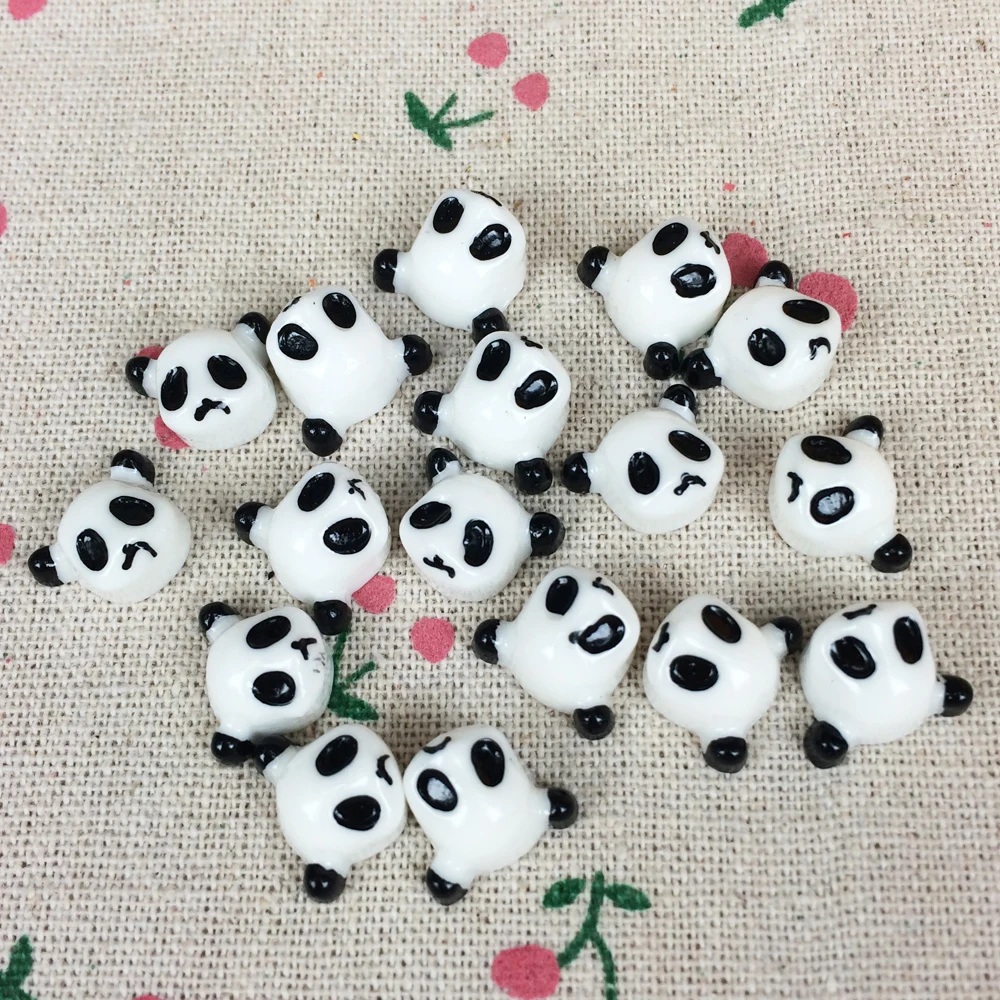 

10Pieces Flat Back Resin Cabochon Kawaii Panda Head Animal Flatback Embellishment Accessories Scrapbooking Craft Making:15*17mm