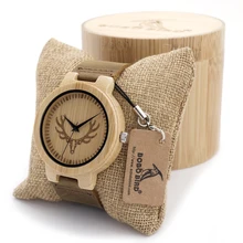 BOBO BIRD Round Vintage Deer Head Bamboo Wood Quartz Analog Wrist Watch For Top Luxury Men Watch With Leather Strap In Gift Box