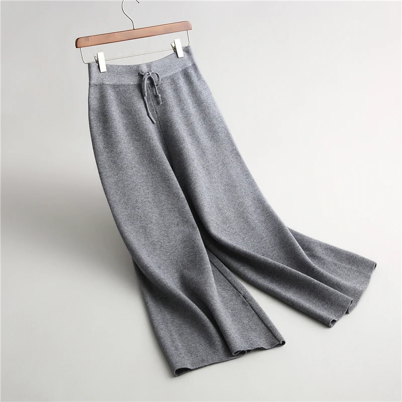 Atan Arriba Casual Femeninos Mujeres De Pantalón Ancha Oscuro verde Punto Otoño Tobillo Del Militar caqui gris Alta 2017 gris Negro longitud Fincati Pantalones Gama Pierna La Para Invierno Oficina Estilo Cintura ngw0zcTwq