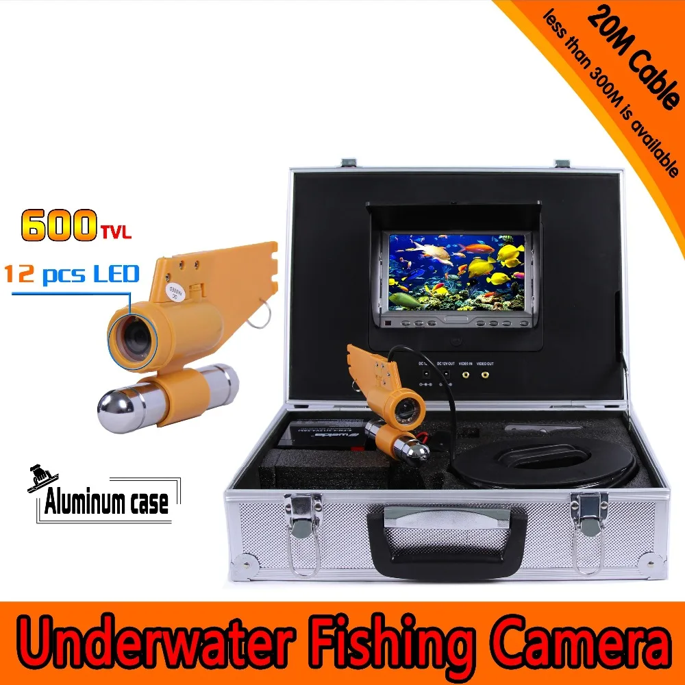

(1 комплект) HD 600TVL светильник s управляемая подводная камера 7 "TFT LCD рыболовная камера рыболокатор с 12 Светодиодный светильник дами кабель 20 м
