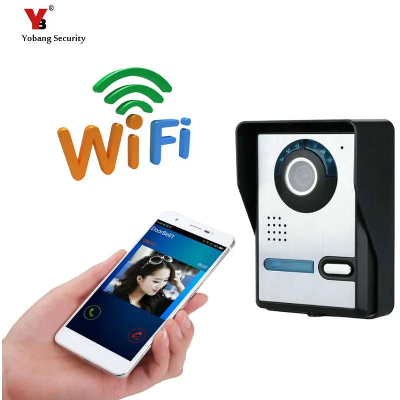 

Yobang Security Freeship WIFI Wireless Video Doorphone Camera Wide Angle Motion Detection Alarm WIFI Doorbell for IOS Android