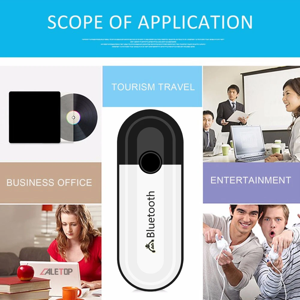 CALETOP Bluetooth 5,0 аудио приемник автомобильный AUX 2 в 1 аудио беспроводной адаптер 3,5 мм разъем для наушников Автомобильный Динамик Комплект USB ключ