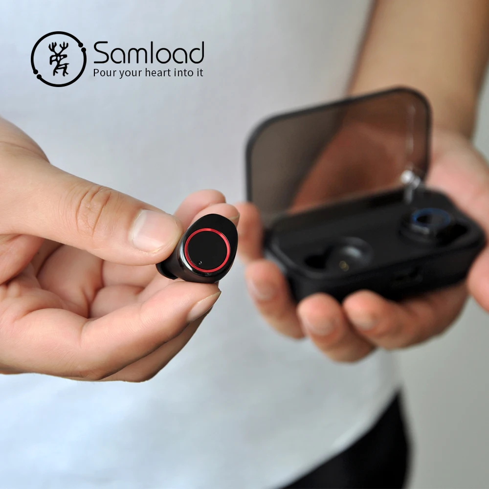 

Samload Bluetooth Earphone 5.0 Noise Reduction Wireless Headphone HIFI Sound Earbuds with Power Bank Charging Box For Smartphone