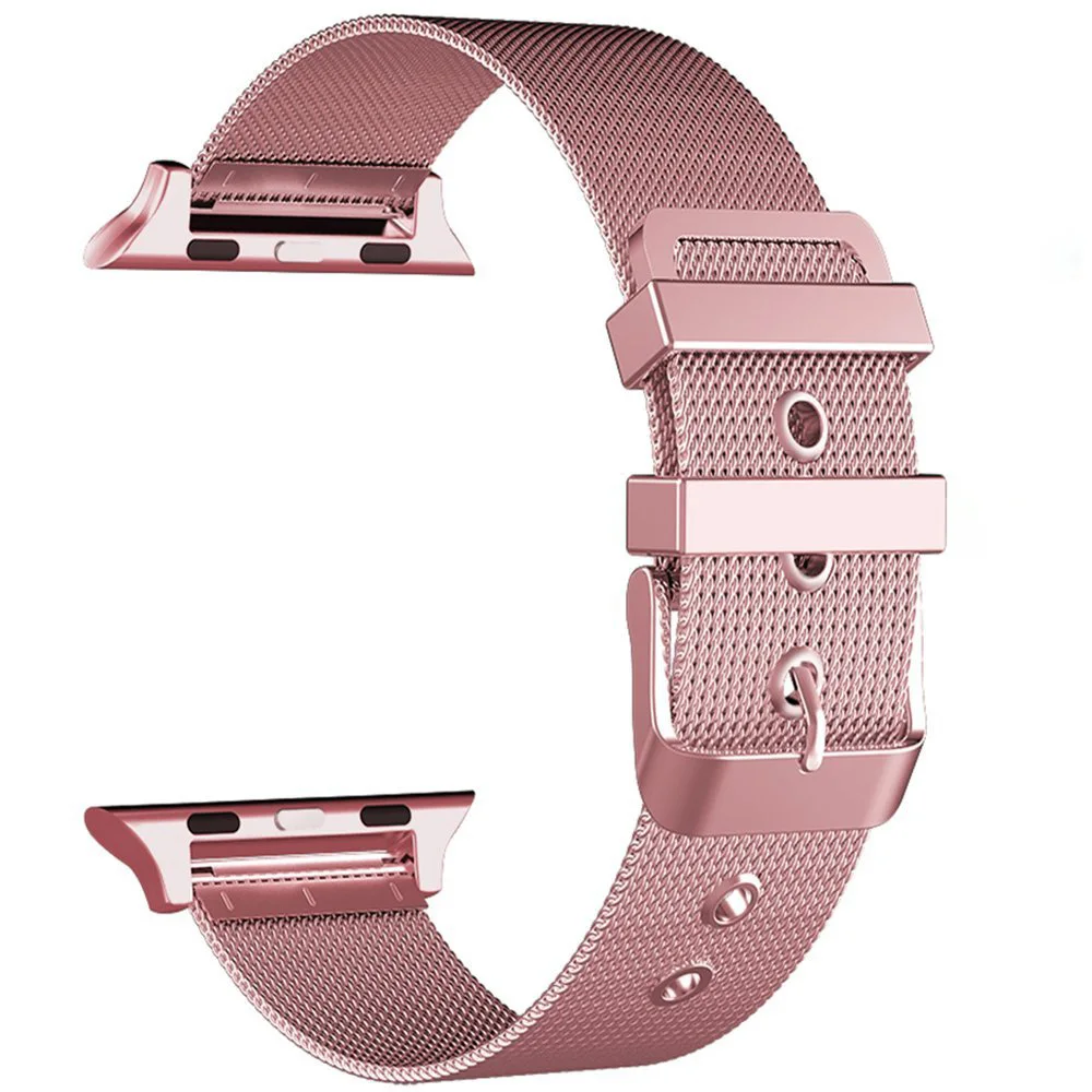 FOHUAS Миланская петля для apple watch Series 3 2 1 сменный Браслет iwatch ремешок из нержавеющей стали Пряжка с разъемом - Цвет ремешка: rose pink