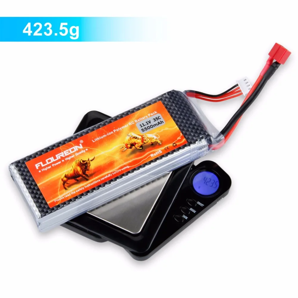 FLOUREON 11,1 V 5500mAh 3S 35C Lipo RC батареи Deans для RC вертолет, самолет с радиоуправлением RC Хобби