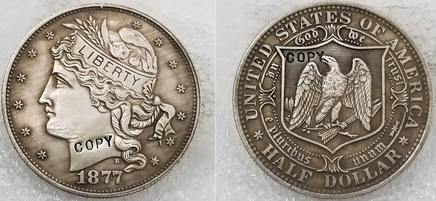 США 1877 половина доллара узоры копия монет|Безвалютные монеты| |