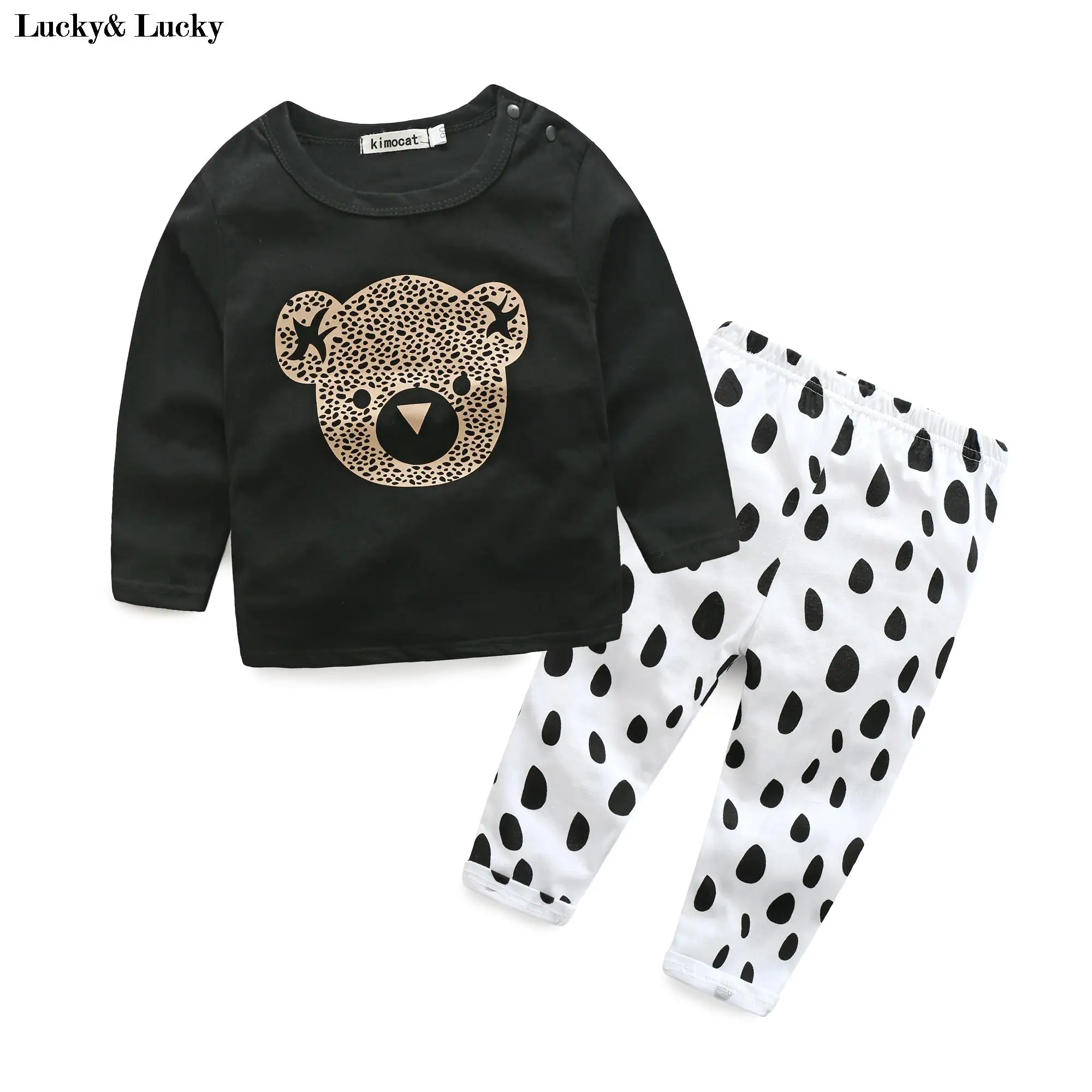 New baby girl clothes long sleeve bear cute t-shirt + leggings cotton baby newborn clothes