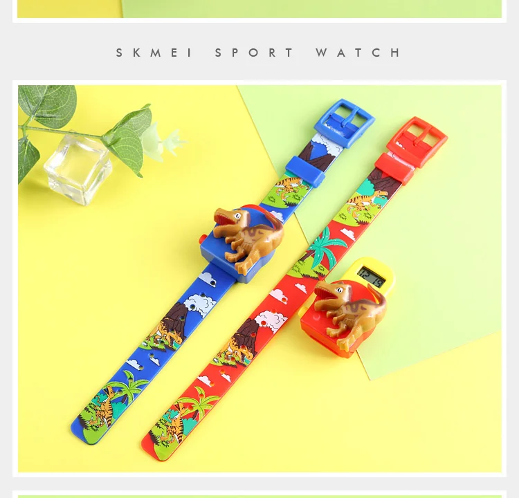 SKMEI Интересные детские часы модные детские часы креативная модель динозавра для мальчиков и девочек Любовь montre enfan 1468 красный синий