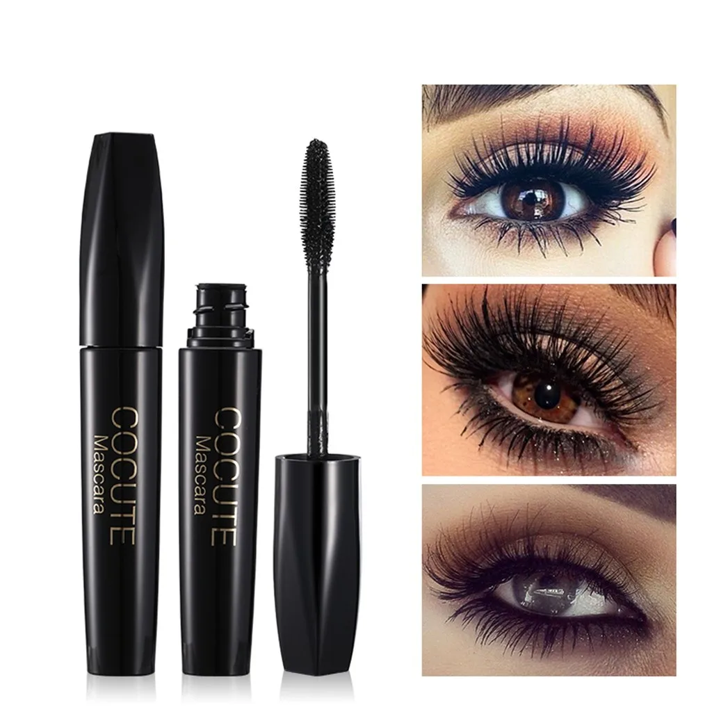 

Beauty Makeup Thick Long Effect Waterproof Roll Up Big Eyes 4D Mascara Black Mascara Fibre Eye Makeup Silver Tube #SYS