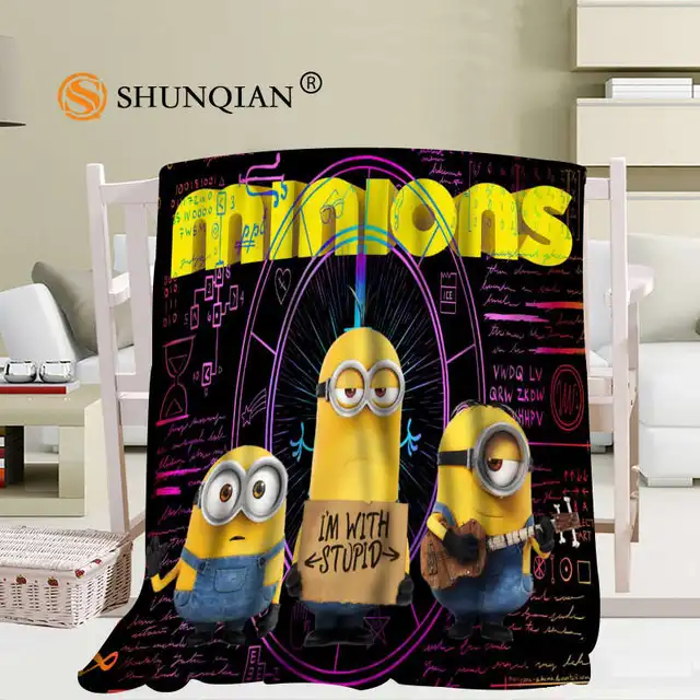 Minion Blanket Soft Fleece Sofa Bed Throw Blanket Kid Adult WarmCustom Blanket