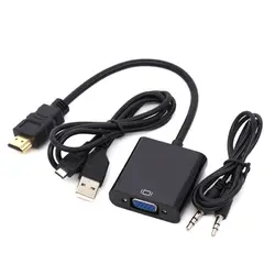 25 см HDMI VGA Видео Active ЦАП адаптер конвертер с 3.5 мм аудио и USB Мощность для Raspberry Pi /ноутбука/Ultrabook-1080 P