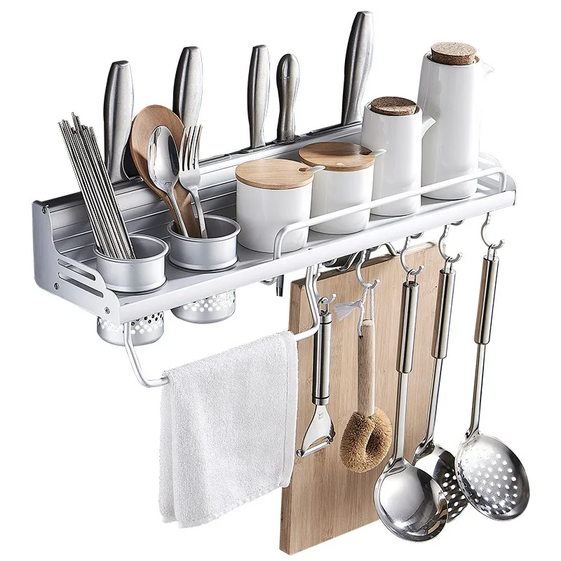 

Multifunctional Kitchen Storage Rack Metal Storage Shelf Rack Kitchenware Organizer Saving Space Chopsticks Drain Knife Holder