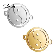5 шт/лот из нержавеющей стали Taoism Taichi Yin и yang Браслеты Разъемы DIY Подвески для ожерелья медальон Аксессуары для ювелирных изделий