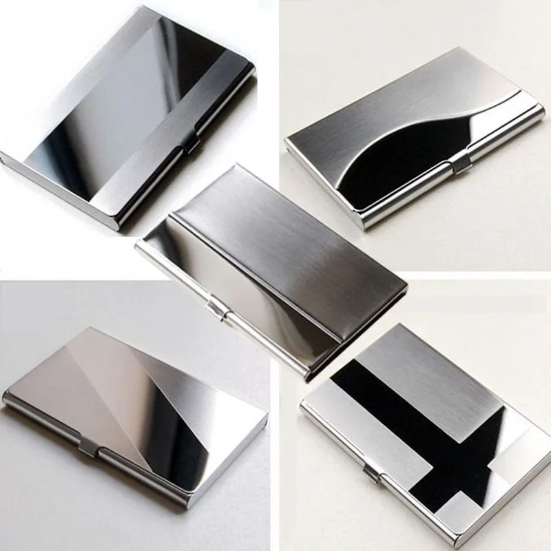 

Hot Selling 2019 Stainless Steel Card unise Holder Men Business ID Credit Card Wallet women Luxury Silver Aluminium Case Cover#D