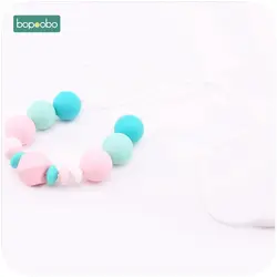 Bopoobo BPA Free DIY силиконовые детские соска-прорезыватель для зубов ожерелье безопасные нетоксичные круглые и Восьмиугольные разноцветные
