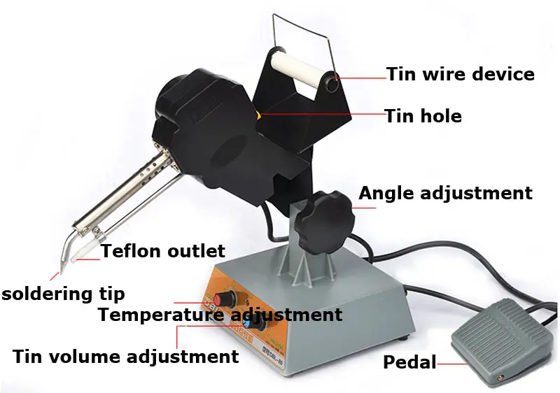 Pedal da Máquina de Solda de Solda Pistola de Solda Estanho Automática Máquina Cabeça Ajustável Termostática Tin Machine Alimentação Dbl-80 Tem 5 Mod. 268424 - Image 5