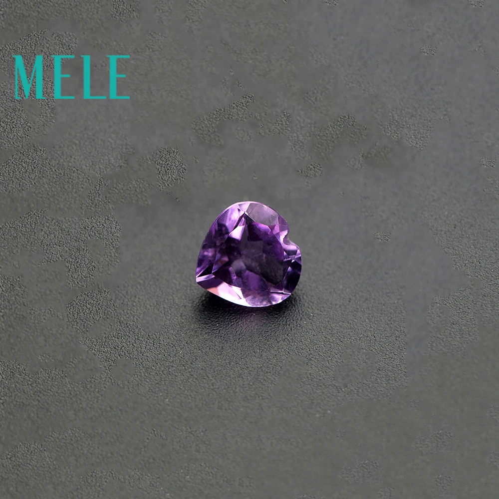 Brazil natural amethyst for jewelry making,heart cut 8X8mm 1.57ct loose stone,high quality DIY gemstone