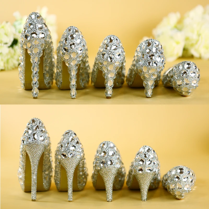 Женские Стразы туфли-лодочки на супер флэш кристалл шатон свадебные туфли белые туфли для невесты шоу со стразами обувь на высоком каблуке