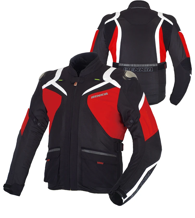 

Benkia Mens Motorcycle Jacket Summer Motorbike Jacket Refelctive Motocross Racing Jacket Windproof Bikers Riders Jacket Protect
