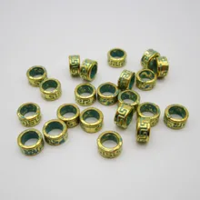 50 шт./партия, плетение для волос, dread, бусины кольца, трубка, около 5,9 мм, отверстие