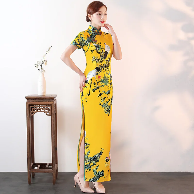 Сексуальные вечерние длинные традиционный ченсам китайский стиль Qipao платье ориентированное женское элегантное вечернее платье Vestido Плюс размер S-5XL