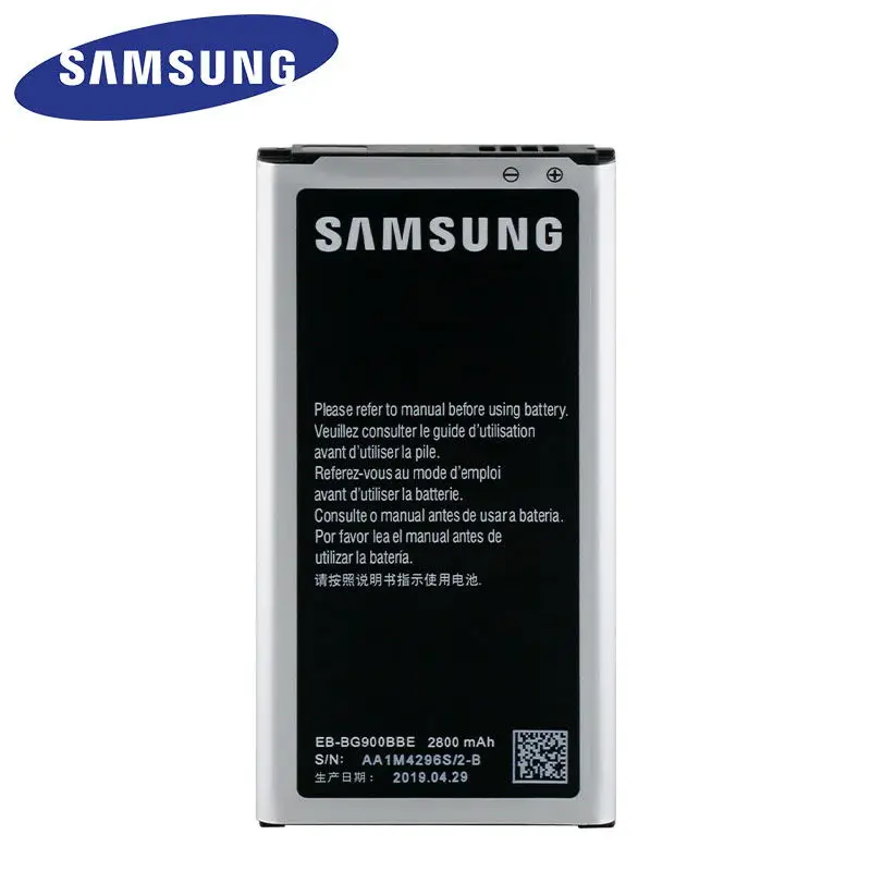 Оригинальный samsung S5 Батарея для Galaxy G900 G900S G900I G900F G900H i9600 G870 G870A EB-BG900BBE EB-BG900BBC 2800 мАч с