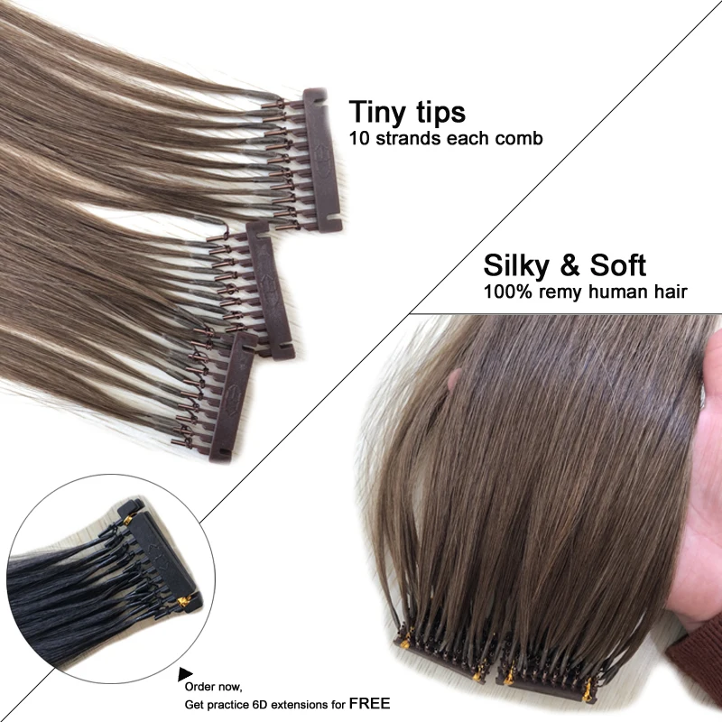 New-Products-Double-Drawn-6D-Hair-Extension