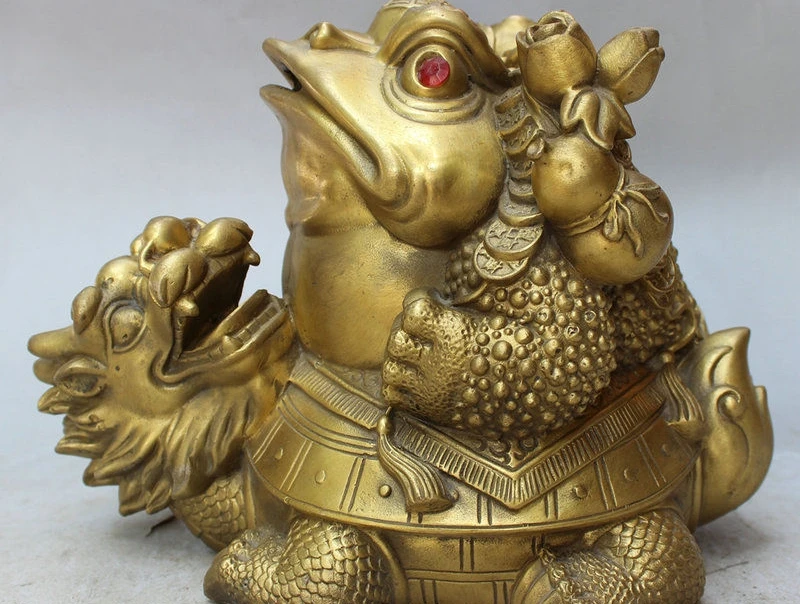 10 &quotКитайский латунный феншуй деньги жаба Hoptoad на долголетие Дракон черепаха