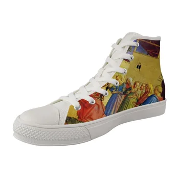 

New Summer Women's Sneakers Flats Female's High Top Canvas Shoes Vulcanize Platform Shoes 2021 Lady's Sneakers Shoes 3D Painting