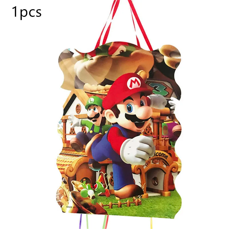 

1set/lot Mario Bros folding pinata Mario Bros party game decoration funny birthday party supplies Super Mario pinata