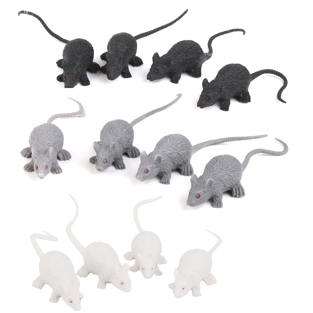 1 Set of 12PCS Plastic Artificial Mouse Animals Model Kids Educational Room Decor Party Favor Zoo Collection For Kids Toy Gift