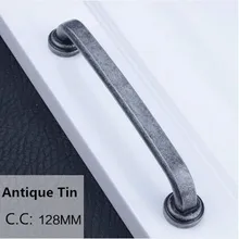 128mm vintage distress furniture handle antique tin kitchen cabinet wardrobe door handle pull 5″ antique iron dresser pulls