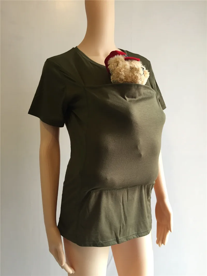 Летняя короткая Футболка для беременных; Одежда для беременных женщин; многофункциональные топы с кенгуру для мамы, папы и папы; верхняя одежда