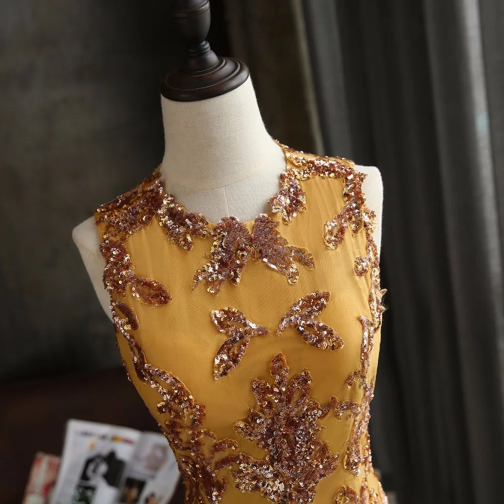 Cic Gold Aso Ebi длинное платье русалки для выпускного вечера Abendkleider платья на выпускной в африканском стиле размера плюс официальное вечернее платье Vestido Longo