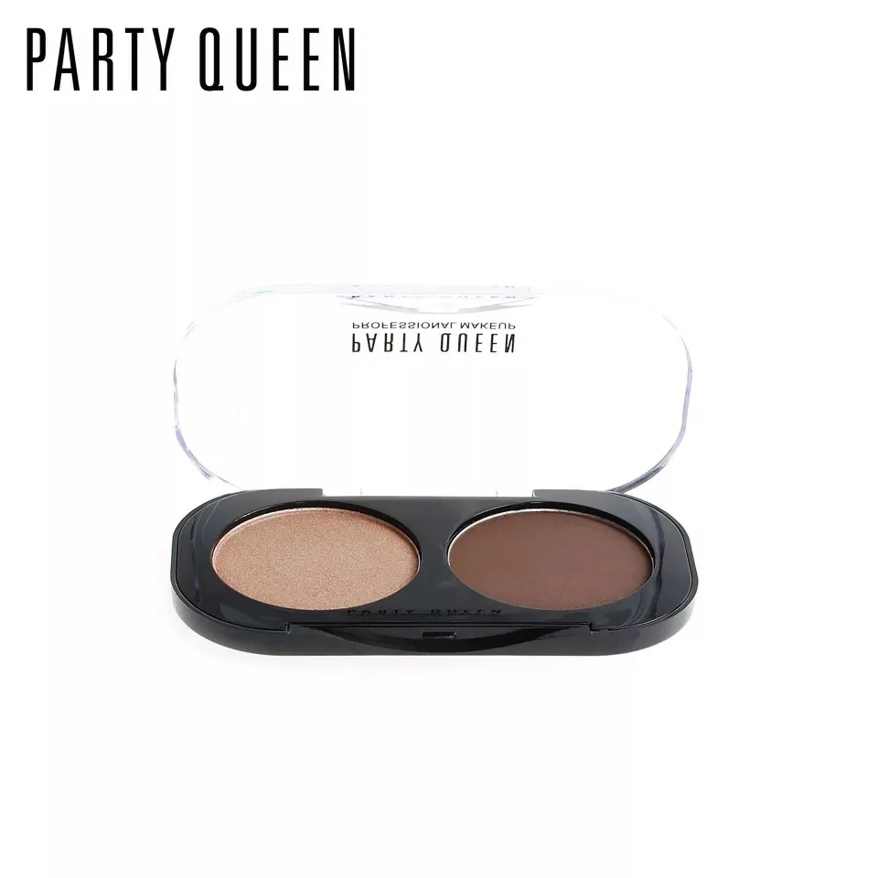 

Party Queen Shimmer Matte 2 Colors Eyeshadow Palette Cosmetic Naked Pigment Makeup Intense Glitter Earth Color Smokey Eye Shadow