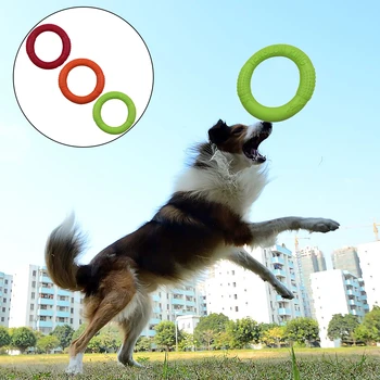 

Funny Floatable Biting Resistance Pet Dog Puppy Flying Ring Training Fetch Interactive Toy for Garden Pool Outdoor Activities