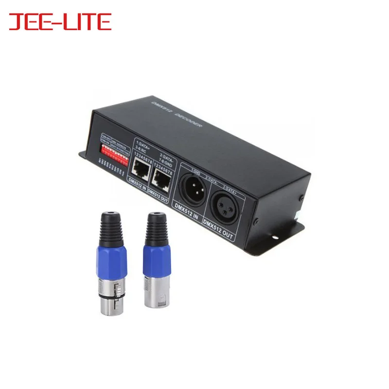 

4CH DC12-24V RGBW DMX 512 Decoder led controller, RGB LED DMX512 decoder 4 Channel * 8A for LED Strip Light
