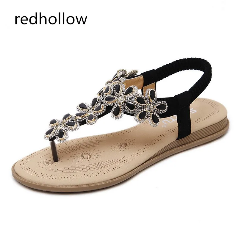 

2019 Women Sandals Comfort Summer Bohemia Flat Women Sandals Woman Flip Flops Fashion Flower Shoes Beach Sandalias Mujer