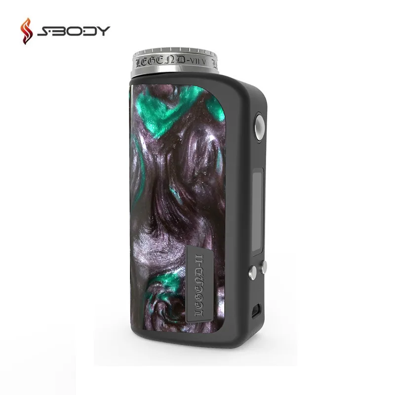 

Original Sbody Legend II DNA75 Mod Colorful Resin Vape Box Mod Evolv DNA 75W Chipset TC Electronic Cigarette Mods