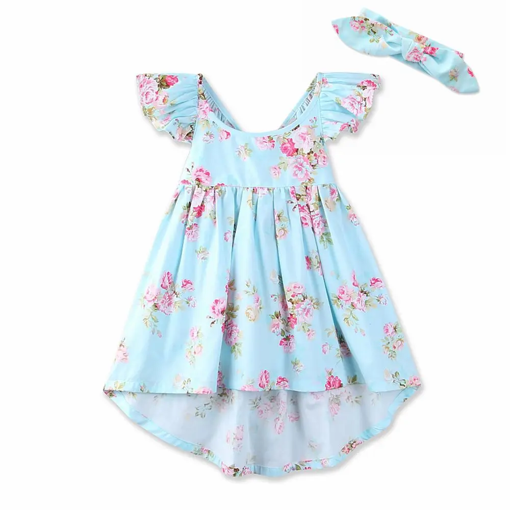 Summer Baby Beach dress Girls vintage Dress kids Brand dress children