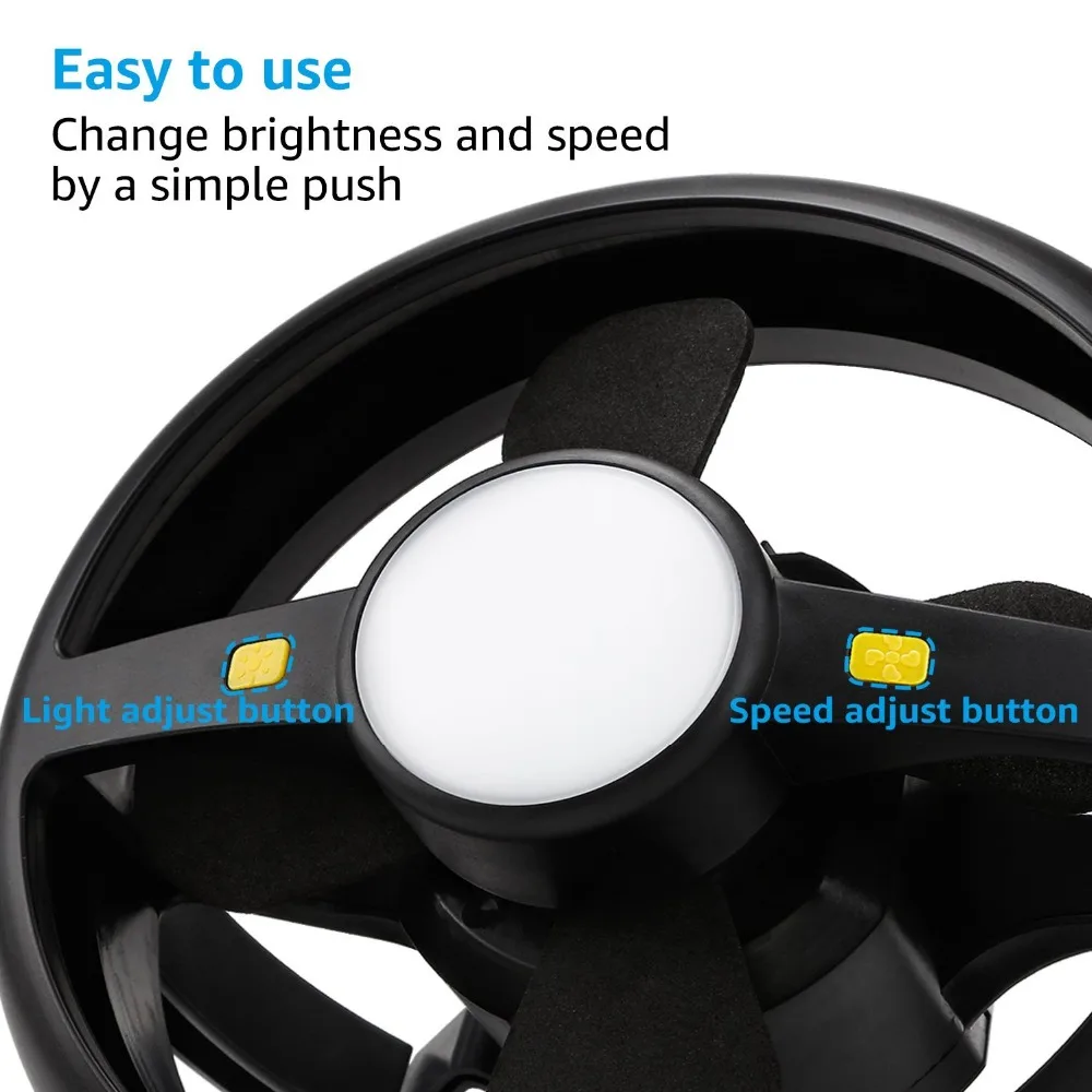 Chiclits Camping Portable Fan Light 2.5W USB Rechargeable 10 LED Super Bright Outdoor Portable Tent Camping Lighting  (11)