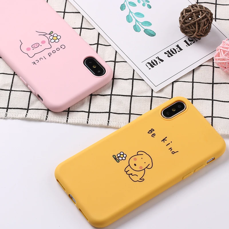 

Cute Cartoon Cat Dog Corgi Puppy Piggy Quote Soft Matte Phone Case Fundas For iPhone 11 7Plus 7 6Plus 6 6S 5SE 8 8Plus X XS Max