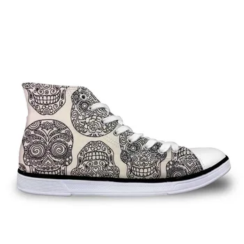

Punk Skull Cool Men Vulcanized Shoes High Top Canvas Shoes Flats for Teenage Boys Casual Men's Sneakers Student 2019