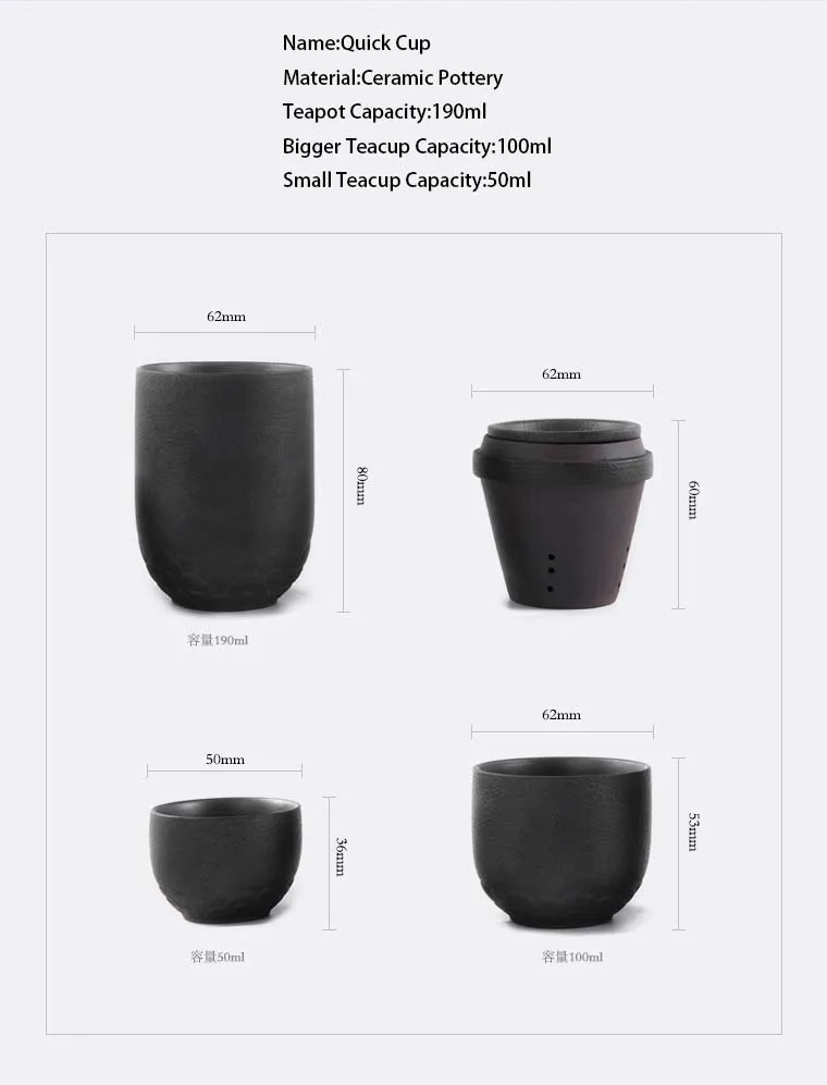 Zen Ceremony Mini Tea Maker Office Portable Travel Quick Cup Kung Fu Tea Set 1 Teapot 2 Teacups Cer