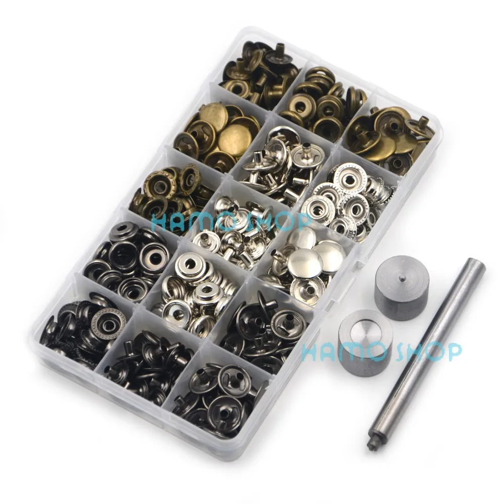 

1Set 12.5mm Snap Fasteners Poppers Press Tool Sewing Leather Button DIY Kit