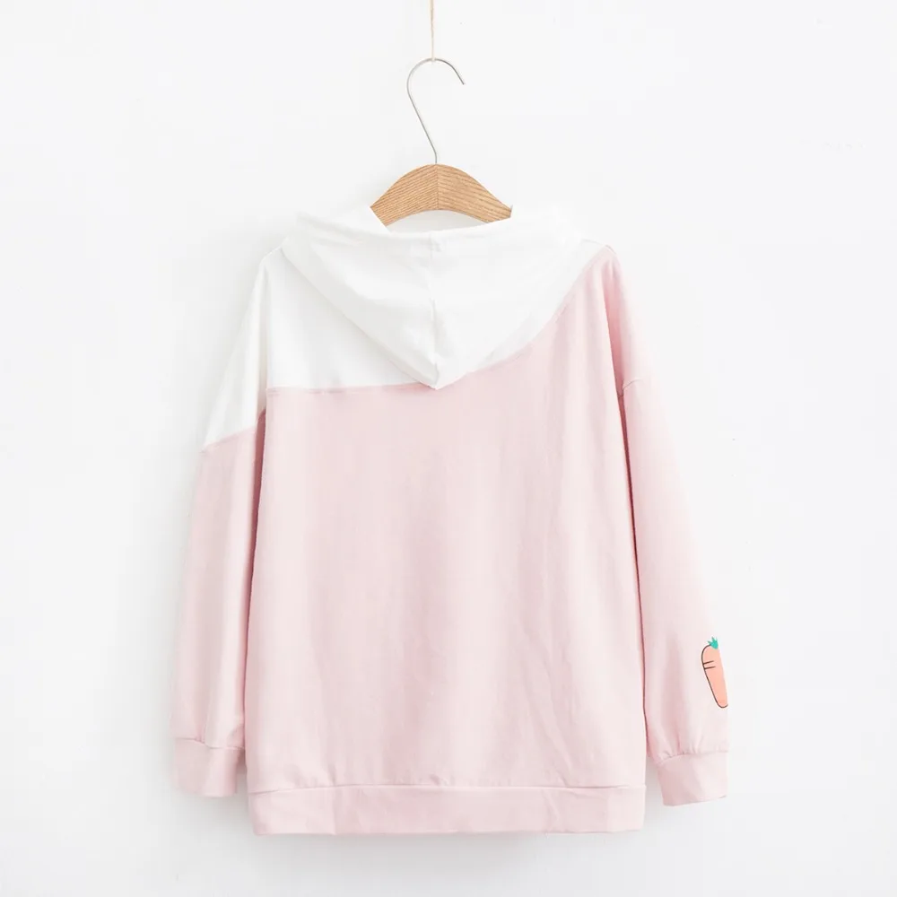Merry Pretty Women Hoodies Animal Lovely Pullover Kawaii Rabbit Sweatshirt Cute Bunny Graphic Outer