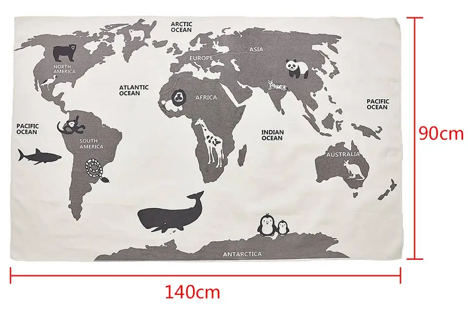 INS Лидер продаж, игровой коврик с картой мира, детский коврик для ползания, прямоугольный и круглый ковер, развивающий детский игровой коврик