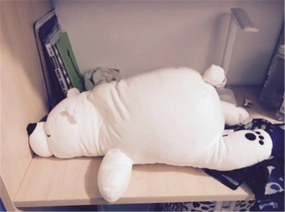 cuddly soft polar bear plush toy soft fluffy stuffed lying white bears pillow doll3