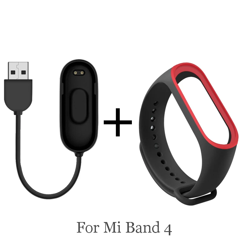 Ремешок на запястье для xiaomi band 4 силиконовый ремешок mi band 4 NFC usb зарядный кабель для mi Band 4 сменный Шнур зарядное устройство аксессуары